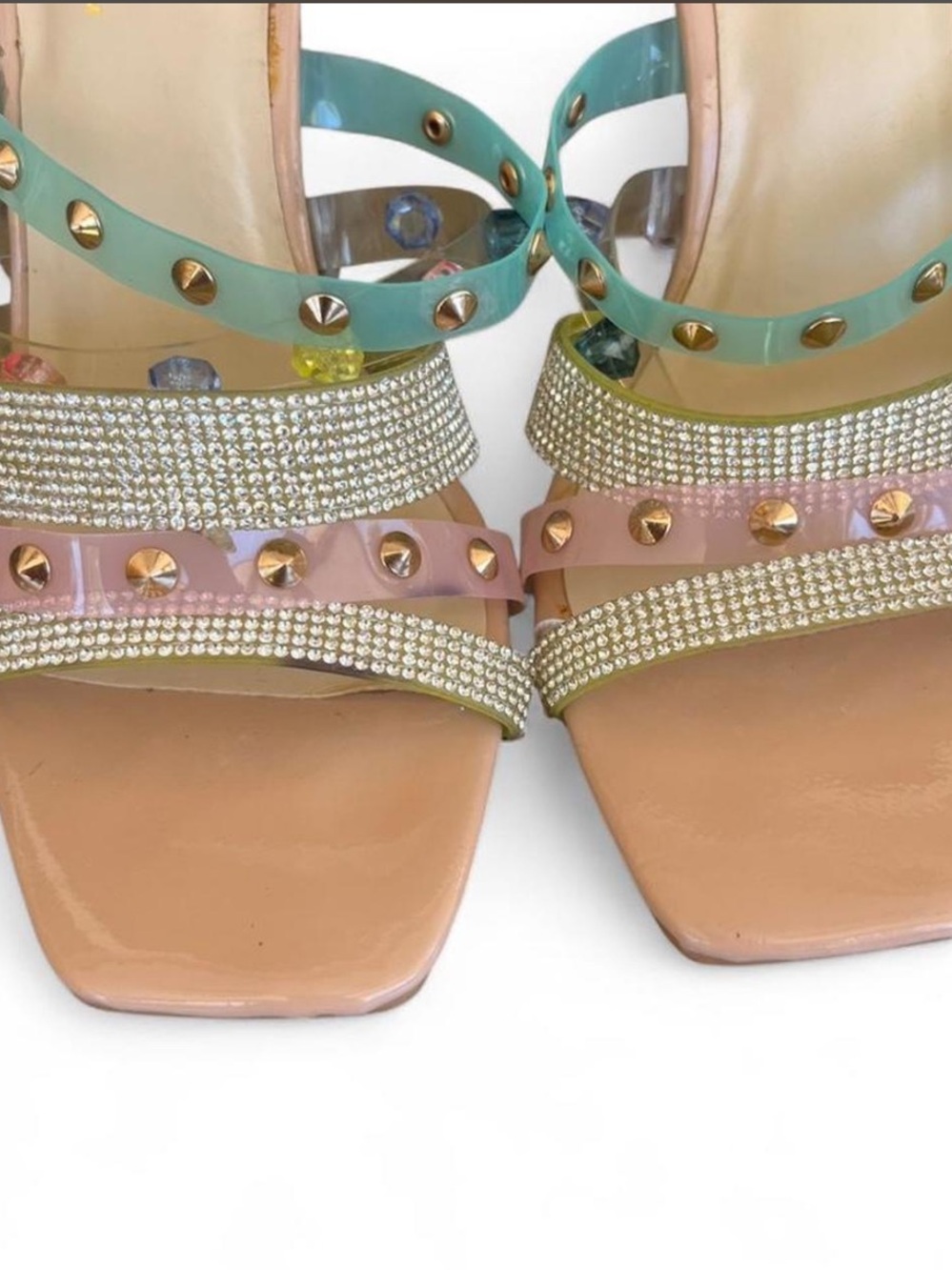 Rouge Helium Jeweled Sandals High Heels Size 7.5 - Picture 5 of 9